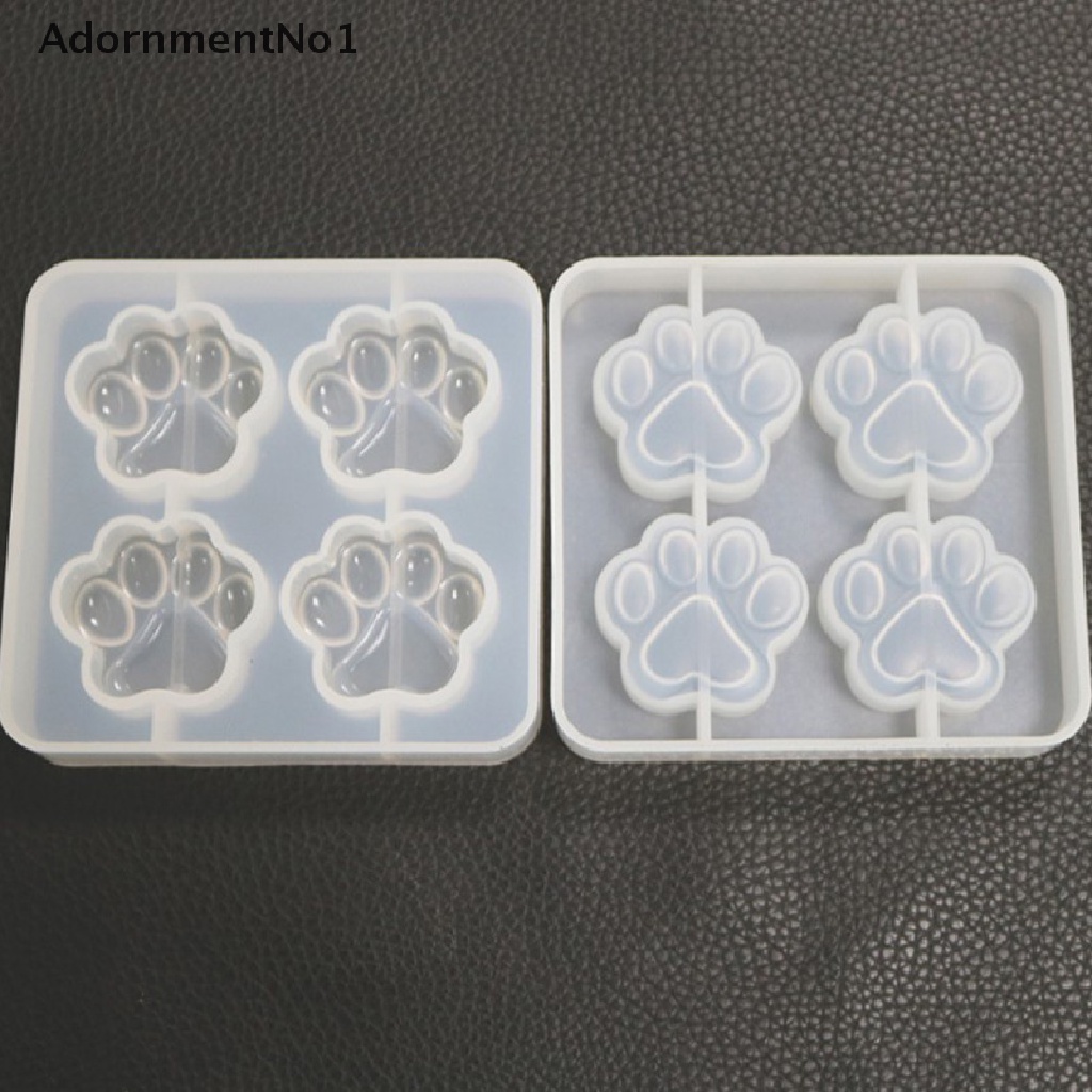 (AdornmentNo1) Cetakan Resin Epoksi UV Handmade DIY Bentuk Telapak Kaki Kucing Bahan Silikon