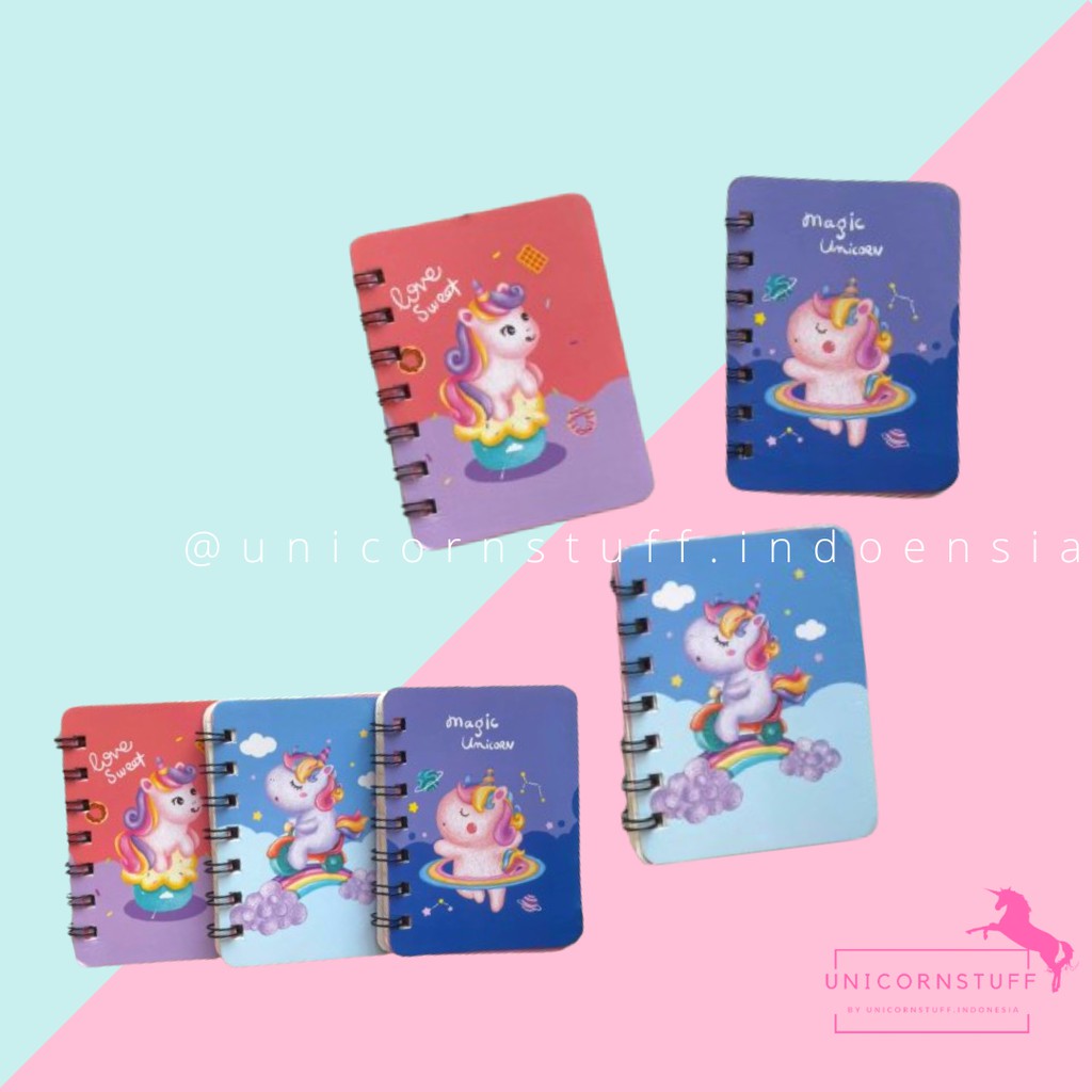 Notebook Buku Tulis Unicorn Kecil memo pad Kado Anak Perempuan Catatan