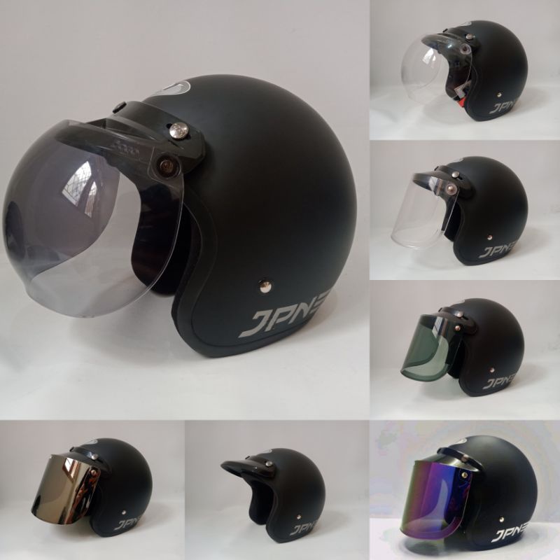Helm Jpn Bogo Retro Hitam Dop