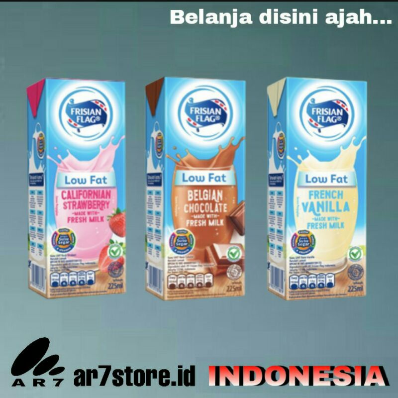 

FRISIAN FLAG LOW FAT Purefarm susu 225 ml/pcs
