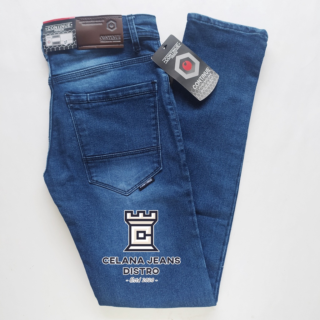 Celana Jeans Panjang Pria Biru Distro Continue