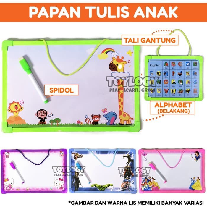 

Best Promo! Mainan Edukasi Papan Tulis Anak White Drawing Board Spidol Karakter Low Price!