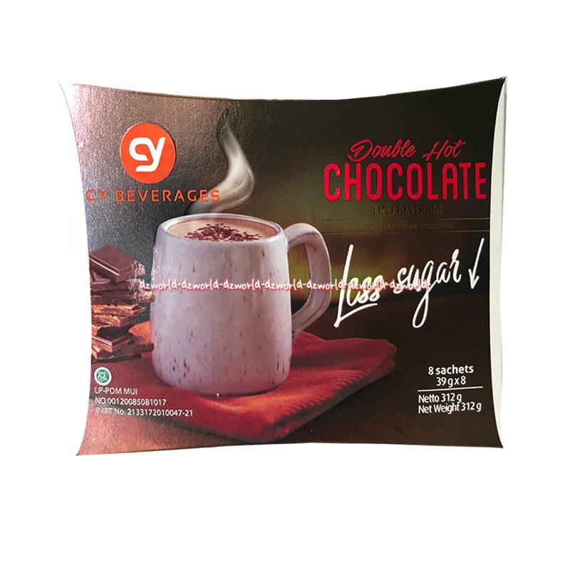 Cy Beverages Double Hot Chocolate Less Sugar 8sachets 3in1 Beverage Coklat Bubuk Instan Rendah Gula Cybeverages Cokelat Hot Chocolate Drink