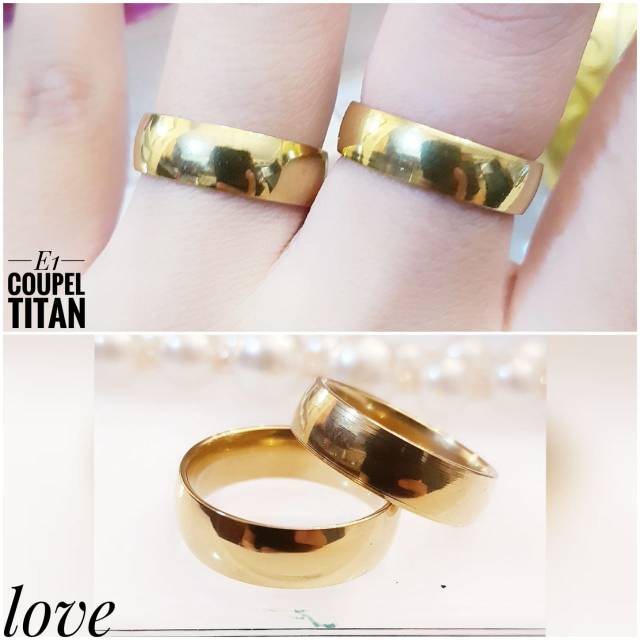 Cincin Couple Titanium Gold A1005