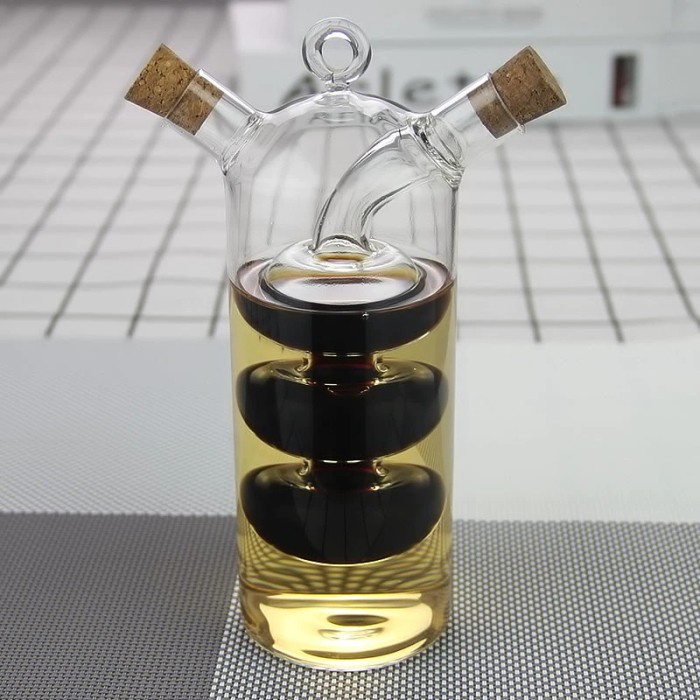 HIKUUI Botol Minyak Ganda 2 in 1 Double Layer Oil Seasoning Bottle 150