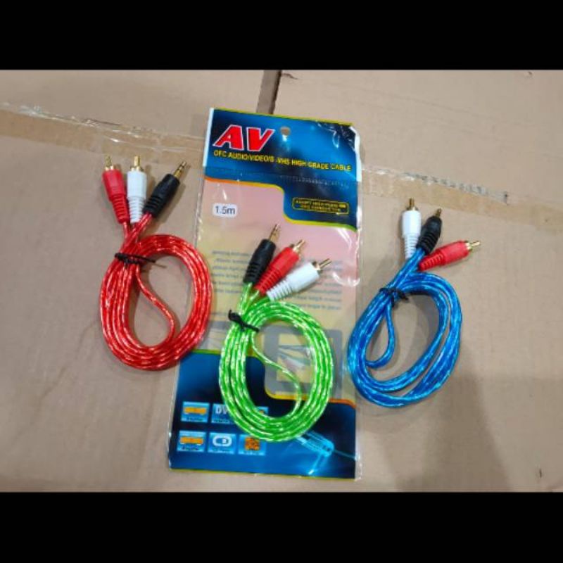 KABEL AUDIO 2in1 Panjang 1,5Meter JACK SPEAKER AUX ( dr HP ke Speaker )