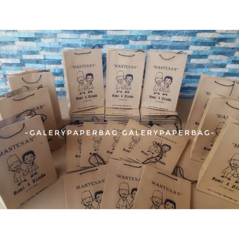 

Tas Sovenir / Tas Asul Asul / Hajatan / Paperbag Sablon Custom Bahan Kraf 125gsm