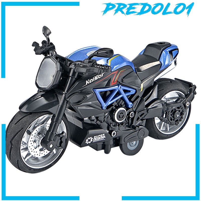 [PREDOLO1] Metal Diecast 1/12 Sport Motorcycle Model Pull Back Motorbike with Music Light for Boys Collection