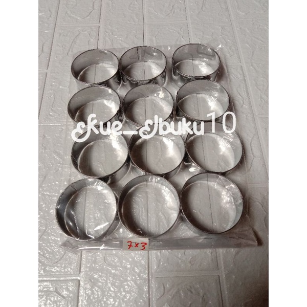 12 Pcs ring roti bulat / ring Cromboloni burger/ ring cutter stainless Cetakan Kue Cake Bakery 5/6/7/8/9/10/11/12  tinggi 3 cm