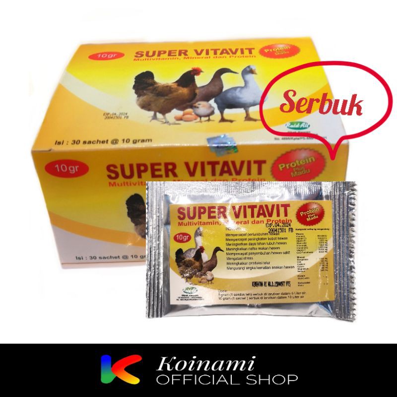 SUPER VITAVIT SERBUK 10 gram / VITAMIN AYAM / VITAMIN BEBEK / RAID ALL