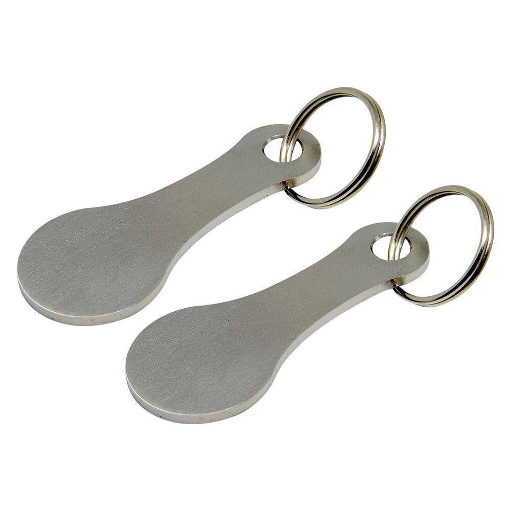 2pcs Gantungan Kunci Portable Bahan Stainless Steel