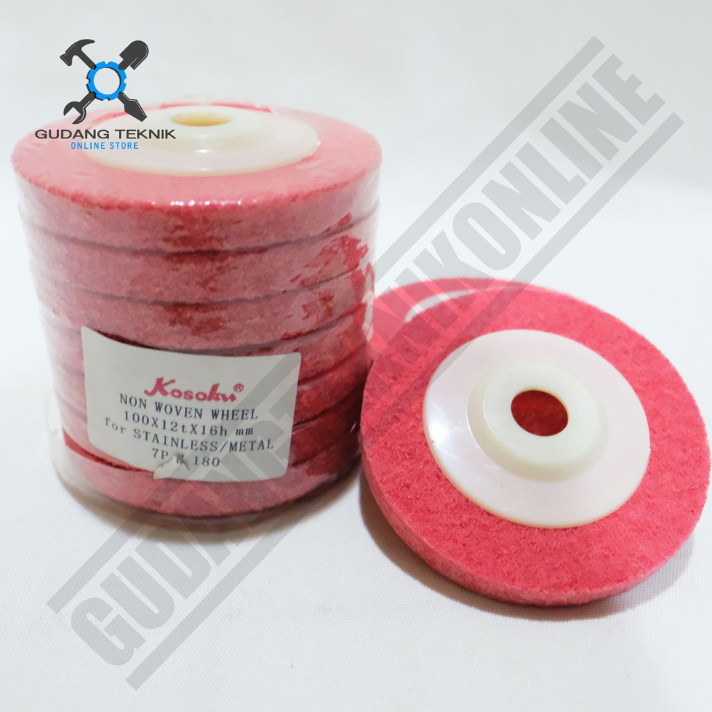 Batu Poles Steinles Non Woven Whell Merah 4&quot; Kosoku