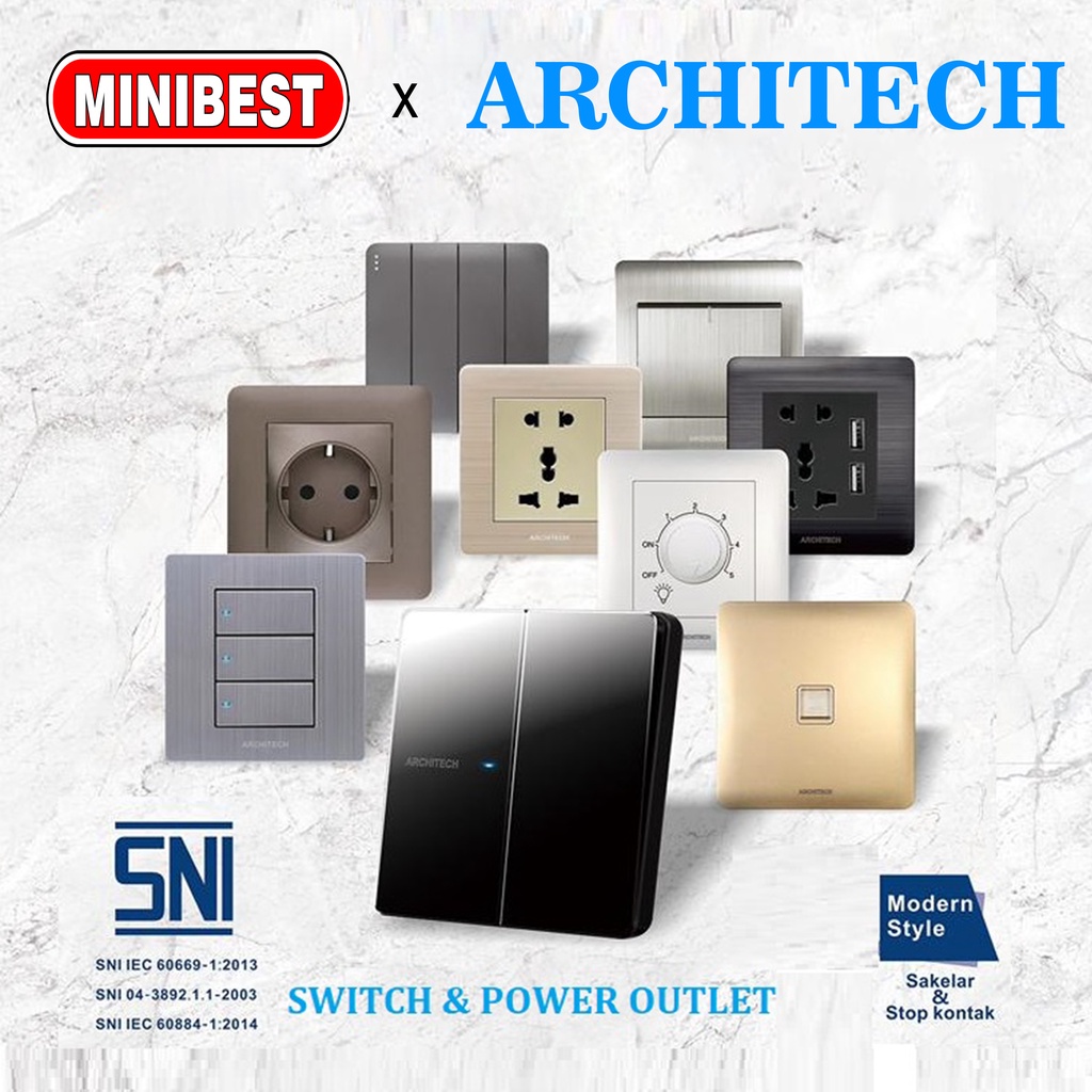 MINIBEST ARCHITECH INFINITY GOLD / SAKLAR USB / STOP KONTAK COLOKAN A63 NEW 2.3