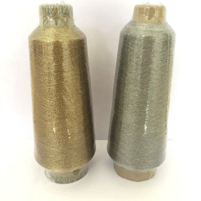 

Benang Bordir Metalik Polyester / metallic kodok Emas, Silver - Emas