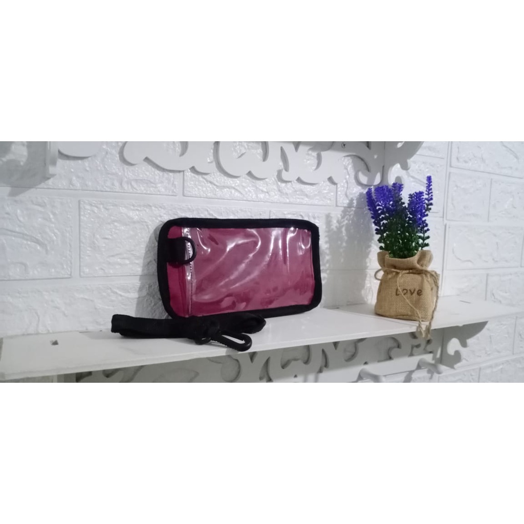 Poket Sako wallet Hp dan uang pria wanita | sling bag leher gantung leher touch screen maroon