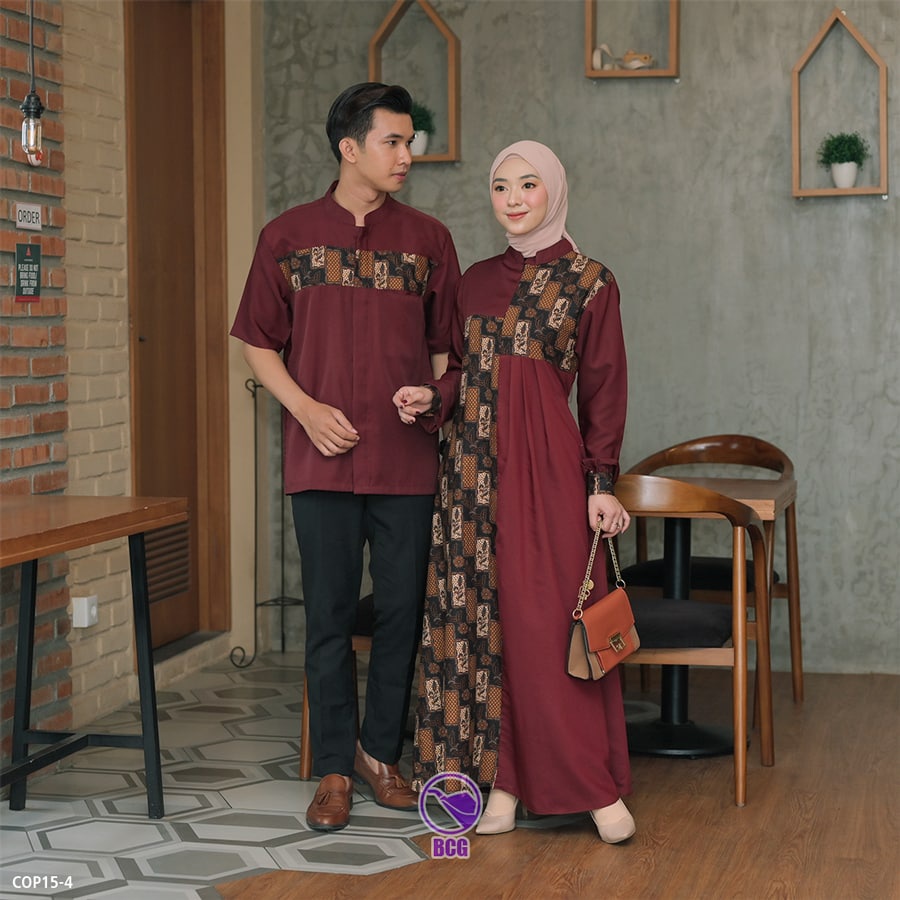 [Bisa COD] LJM-BAJU KOKO BATIK COUPLE GAMIS PREMIUM DRESS PAKAIAN WANITA SET  KONDANGAN FASHION MUSL
