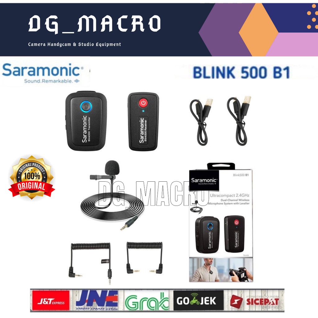Saramonic BLINK 500 B1 TX+RX Wireless Mic for Camera &amp; Mobile ORIGINAL