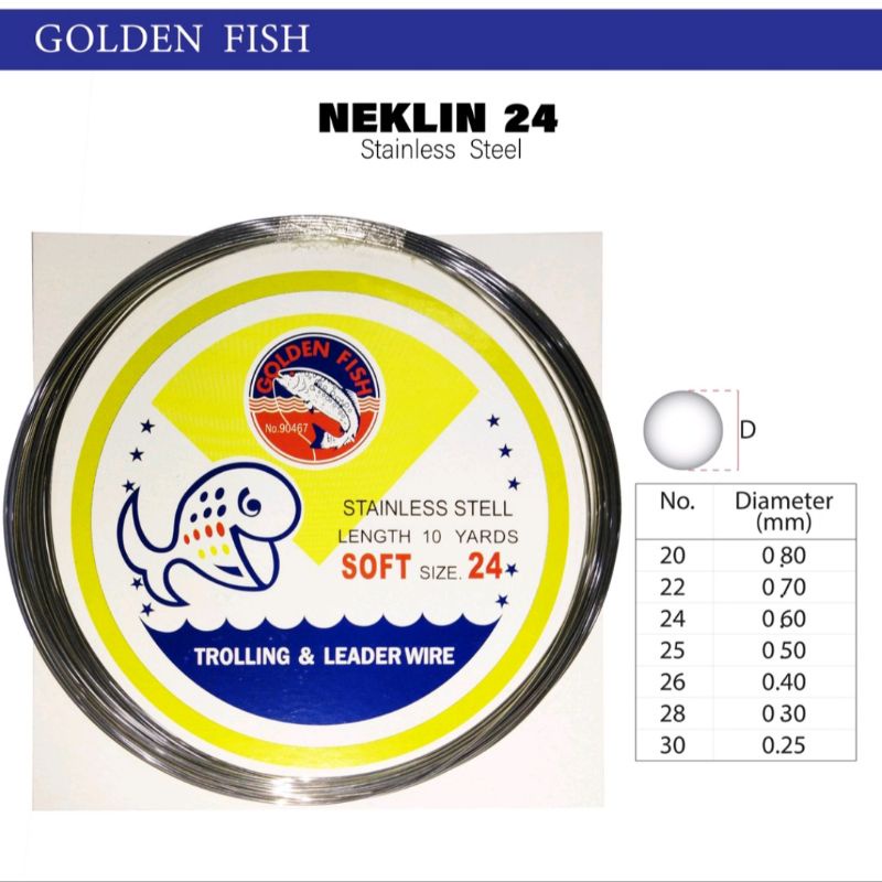 KAWAT NEKLIN STAINLESS GOLDEN FISH SOFT