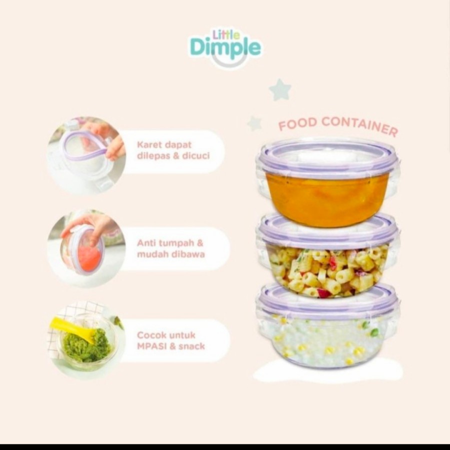 Eceran Little Dimple Food Container(Per PC/Biji)/Little Dimple Mini Food Container