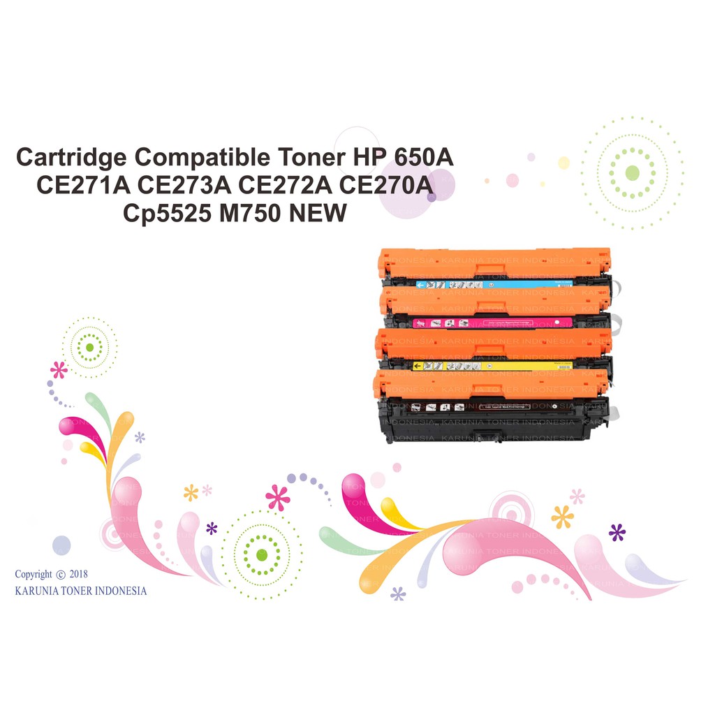 Cartridge Compatible Toner HP 650A CE271A CE273A CE272A CE270A CP5525 M750 NEW