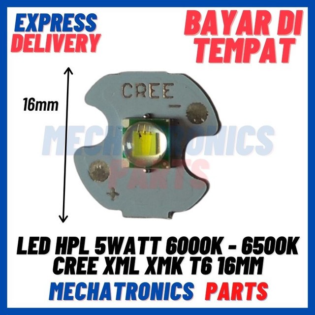 [DSP-9337] LED HPL 5WATT 6000k - 6500K CREE XML XMK T6 SUPER BRIGHT 16MM