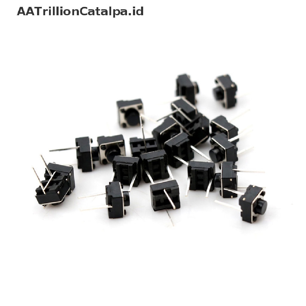 20 Pcs Tombol Tekan 2 Pin Ukuran 6x6 x 5mm