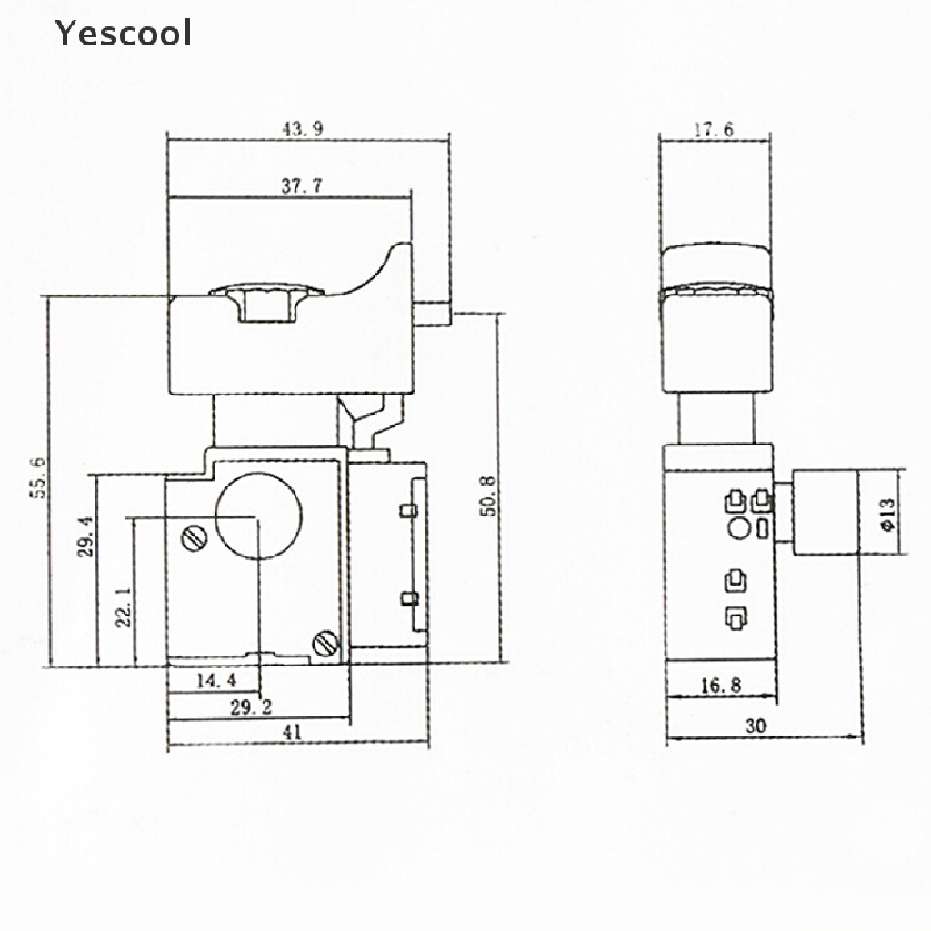 Yescool Fa2-6 / 1bek 6a 250v Kunci Tombol trigger power tool Elektrik