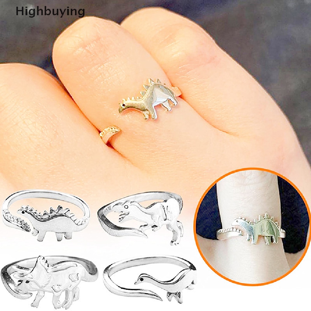 Hbid Cincin Adjustable Model Dinosaurus Brontosaurus Stegosaurus Untuk Wanita