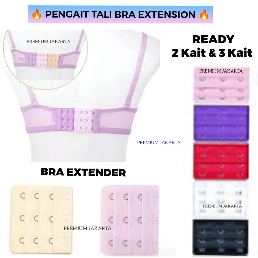 Pengait Bra Extension Pengait Tali BH Sambungan Bra 3 Kait 2 Kait Aksesoris Bra Extender