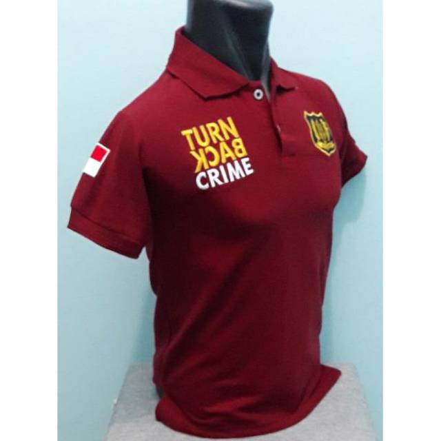 KAOS SECURITY TURN BACK CRIME MERAH MAROON - KAOS TBC SECURITY MERAH MAROON FULL BORDIR