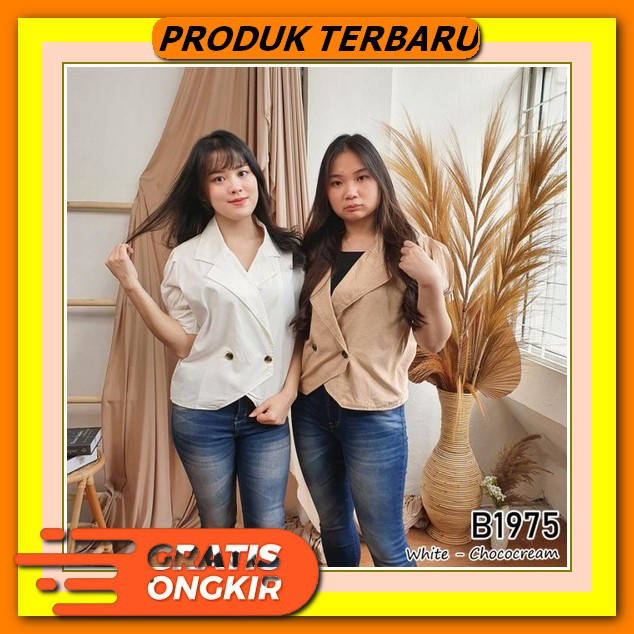 Adara Blazer Wanita Crop Top Korea Casual Semi Formal Linen Rami | Outer Wanita Korean Style | Cardi