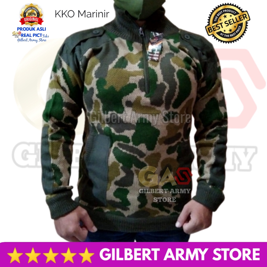 Sweater Loreng Pria Kko Marinir Tni Malvinas Kopasus Terbaru GILBERT ARMY STORE Jaket Rajut Terbaru Asli Original