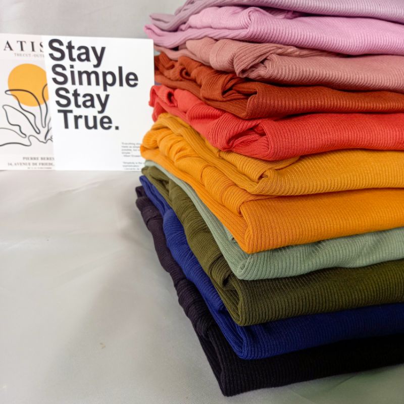 (COD) promo Kaos ribb premium lengan balon | rib lengan balon premium | atasan lengan balon | balloo