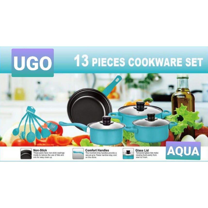 Panci Set Aqua 13 In 1 Cookware Shopee Indonesia