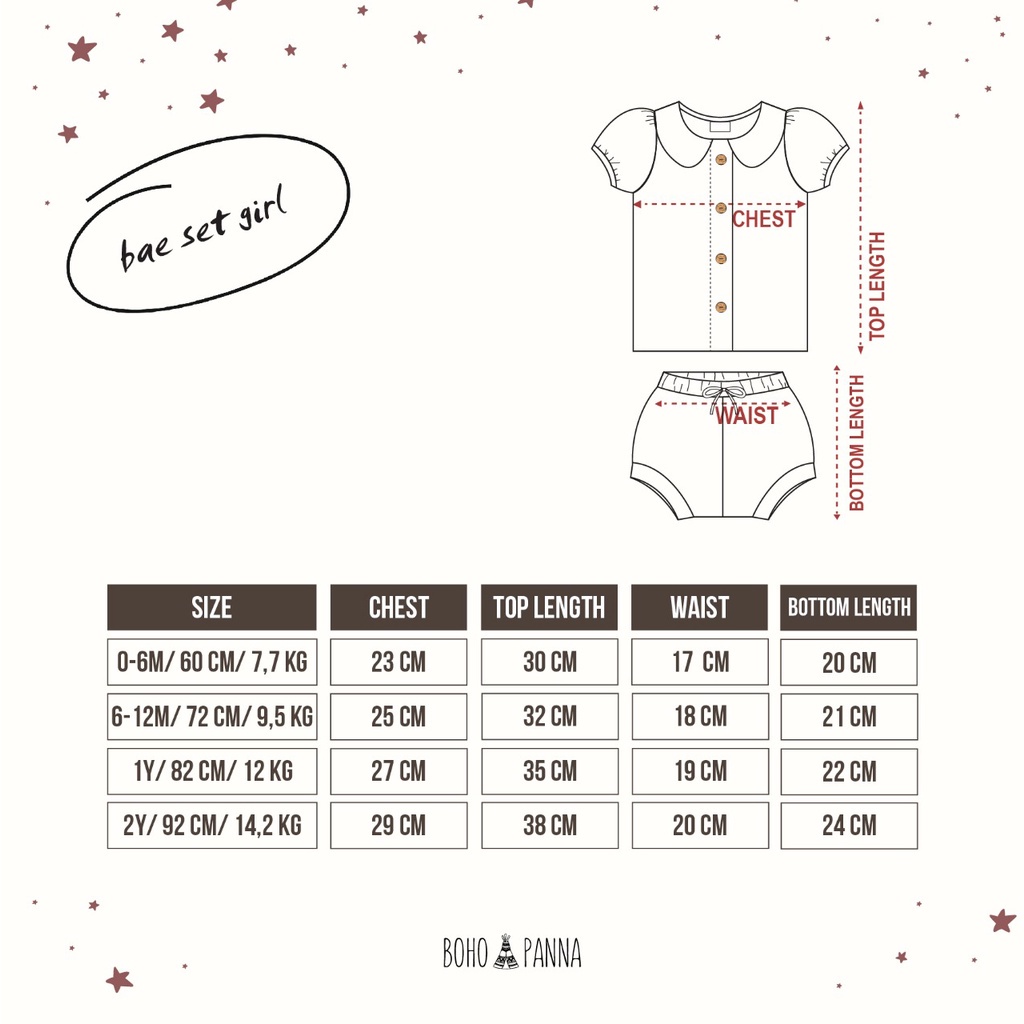 Baju Bayi Setelan Anak Perempuan Newborn 6 Bulan 1-2 Tahun Bohopanna Bae Girl