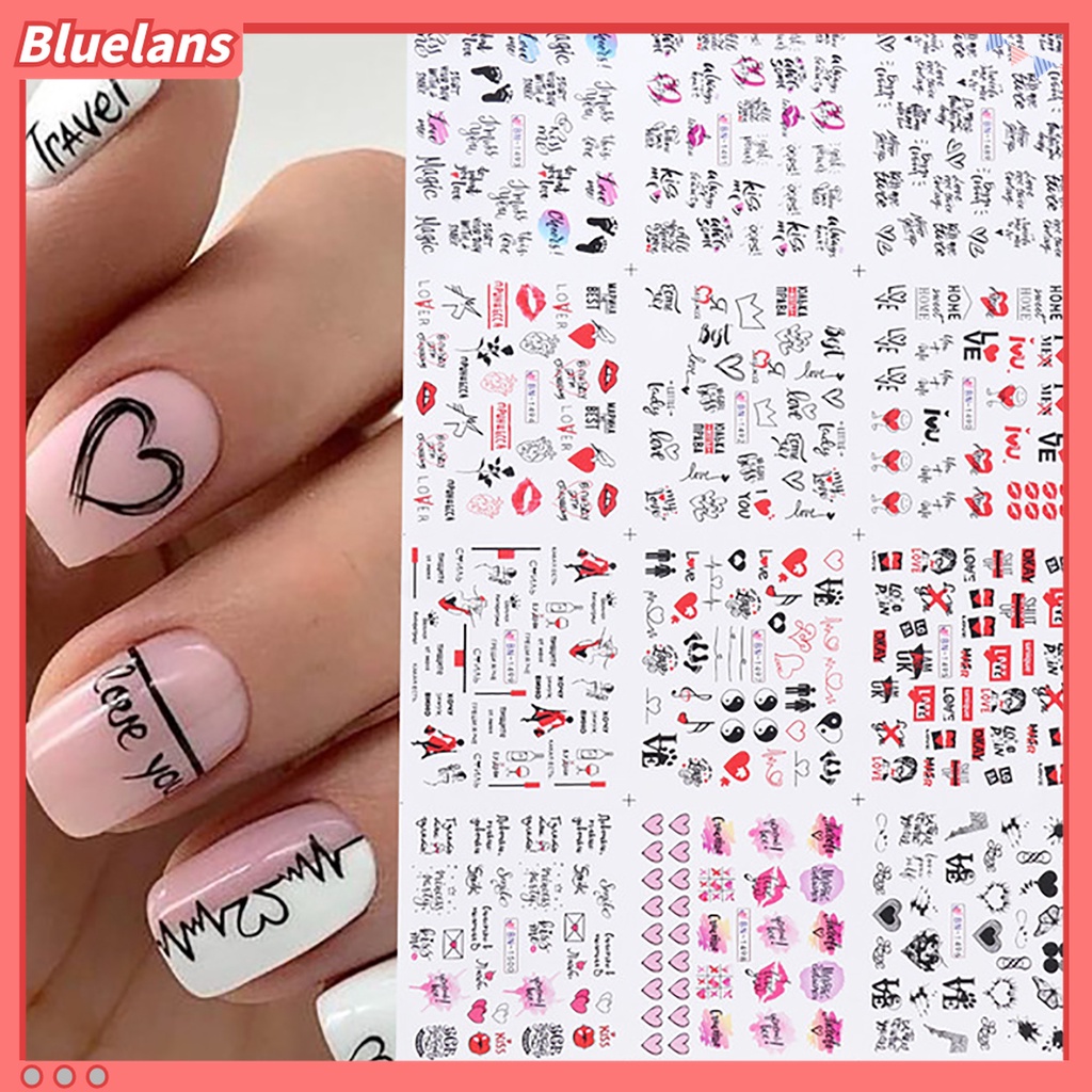 (In Stock) Kacamata Hitam Lensa Warna Warni ♡1 Lembar Stiker Kuku Motif Hati Untuk Salon Kecantikan