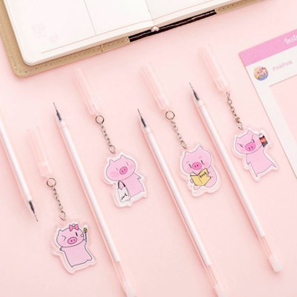 pen gel gantungan babi pig pendant gel pen (4B2) spe077