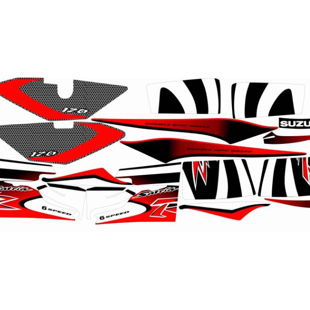 Striping satria lumba merah putih