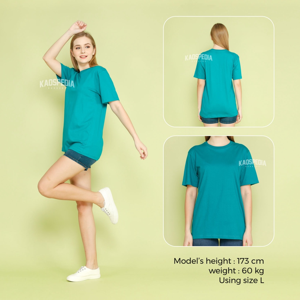 Kaos Polos Cotton Combed Lengan Pendek Premium 30s Pria Wanita Kaospedia Bandung-GREEN TOSCA