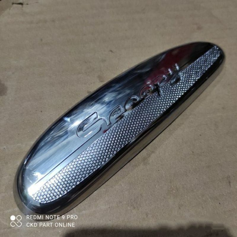 Garnish cover knalpot honda scoopy Fi 2013 sampai 2016 aksesoris chrome k16 original
