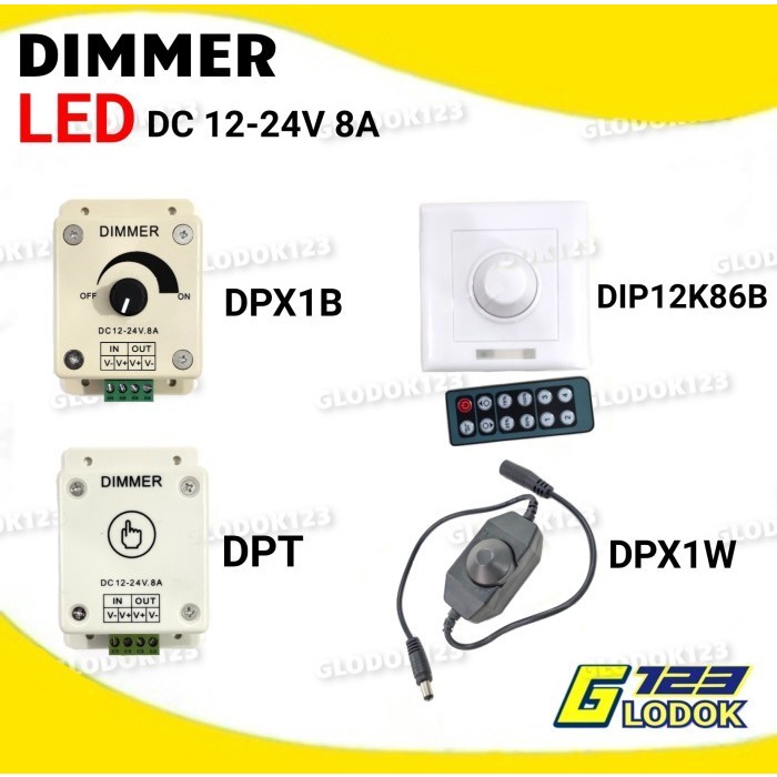 Dimmer Switch Lampu LED Strip Remote Sentuh DC 12V 24V 8A Peredup