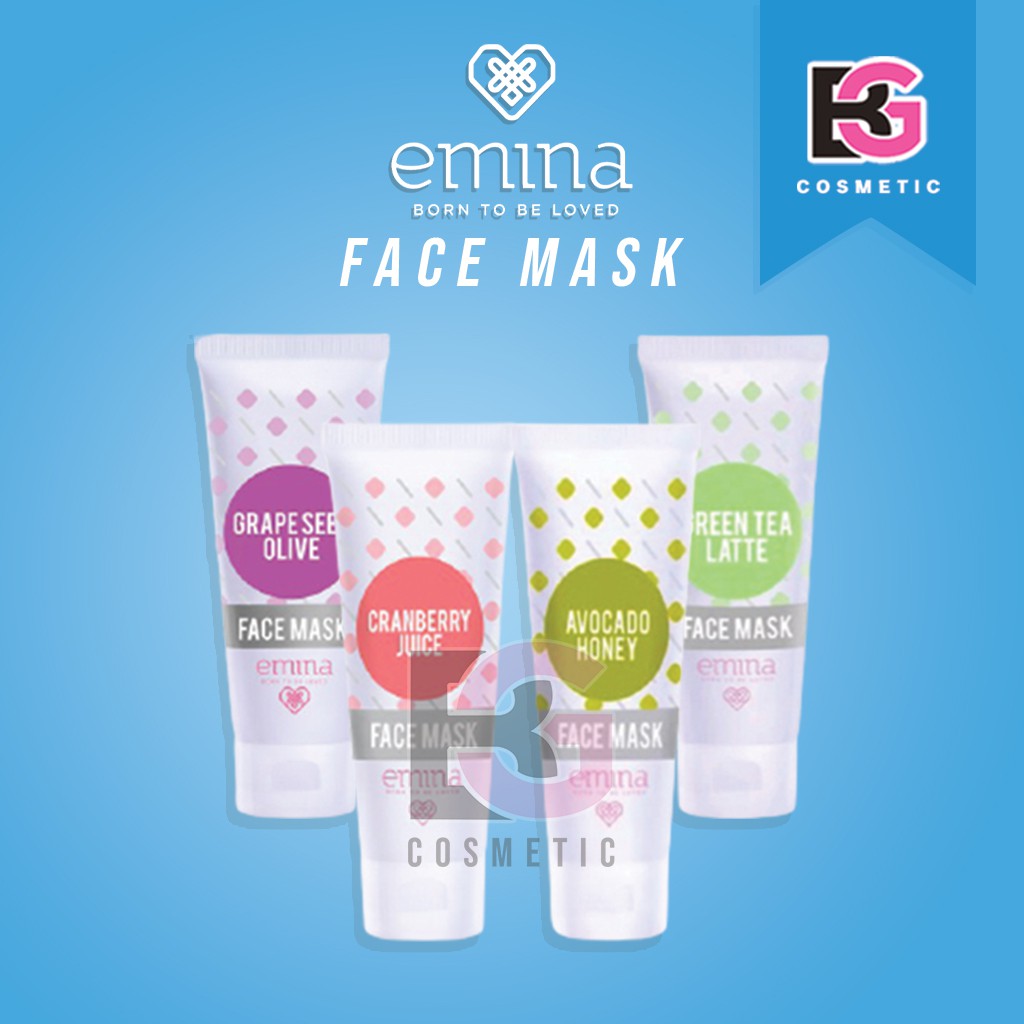 ⭐BAGUS⭐ [TUBE] EMINA FACE MASK | Avocado / Green Tea / Olive / Cranberry 60ml