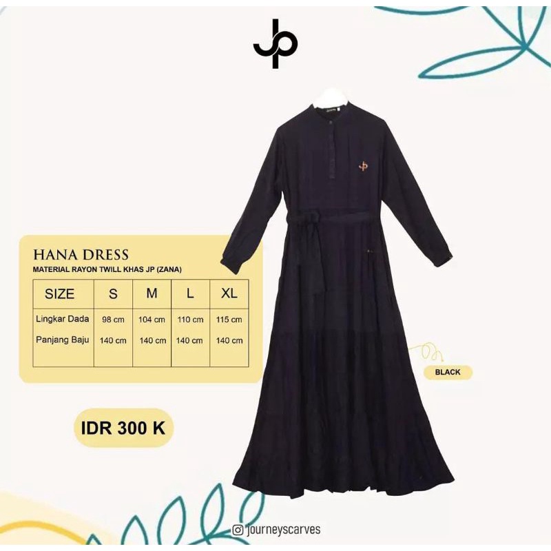 (Bisa COD ) Hanna Dress by Journey / Manovcloth / Dress / Gamis Holwa Fashion