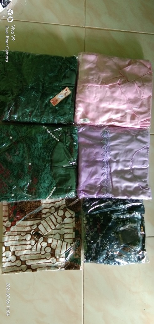 6 Warna, Ada Anak. Batik Kebaya Couple Brukat Tille Maitara Parang Selendang Nirmala