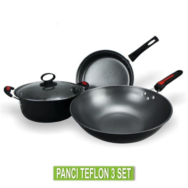 PROMO PRODUK Panci Teflon 1 Set 3 pcs - Panci Teflon Set 3 BAGUS panci set TERMURAH AWET bisa cod