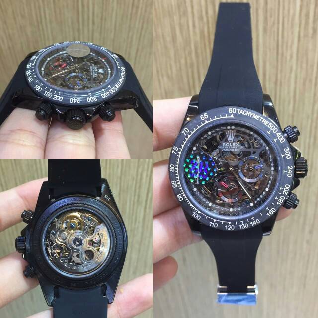 Jam tangan pria ROLEX DAYTONA MONTOYA AUTOMATIC RUBBER PREMIUM