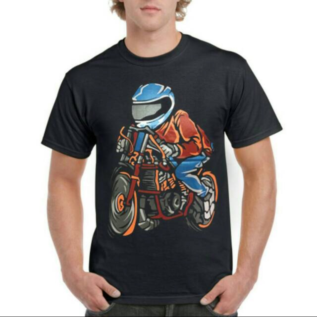 Baju Kaos Custom Depan Gambar Belakang Tulisan Cotton Combed 30s