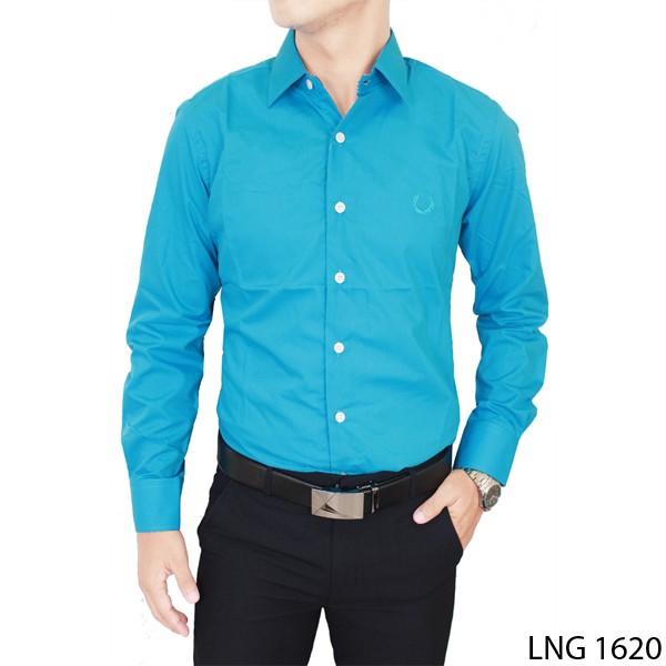 Kemeja Formal Slim Fit Panjang Katun Biru Muda – LNG 1620