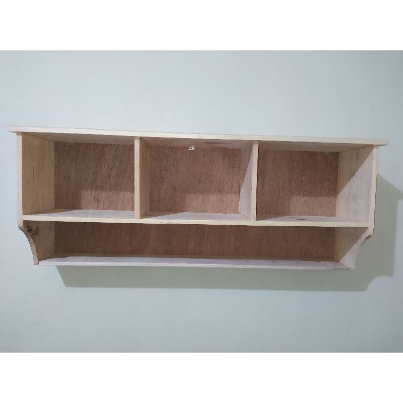 RAK DINDING ATAS/RAK DINDING 3 SEKAT/RAK KAYU