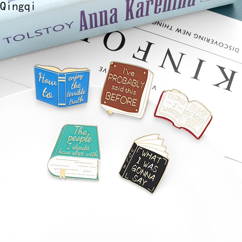 Bros Pin Enamel Desain Kartun Buku Perpustakaan Untuk Hadiah Teman